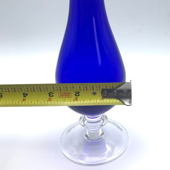 Vintage Royal Gallery Italian Lead Crystal Jessica Cobalt Blue Glass Vase 1997 - Picture 12 of 12